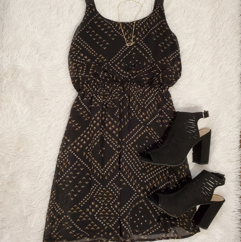 Black and gold dress